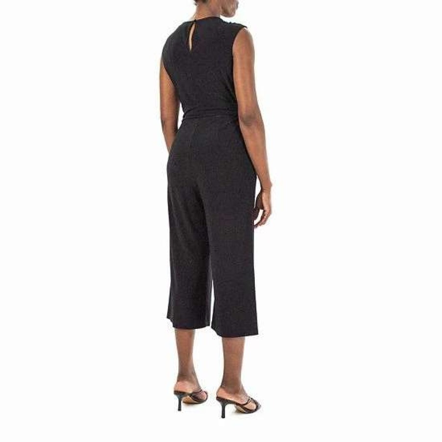 Womens * | Women'S Nina Leonard Sleeveless Culotte Jumpsuit