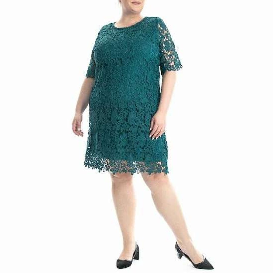 Womens * | Plus Size Nina Leonard Lace Sheath Dress