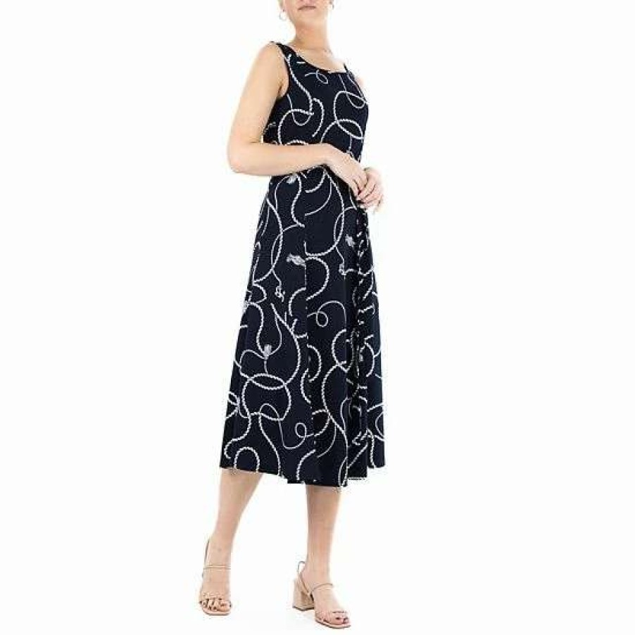 Womens * | Women'S Nina Leonard Print Midi Dress