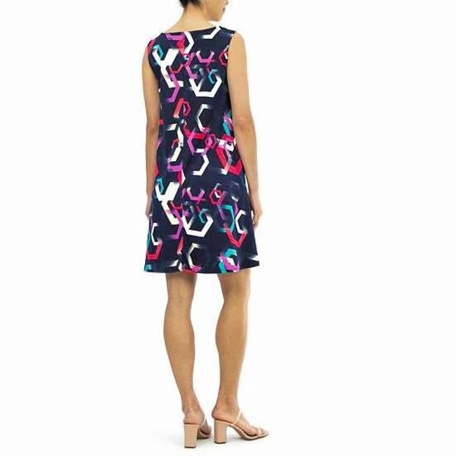 Womens * | Women'S Nina Leonard Floral Swing Dress