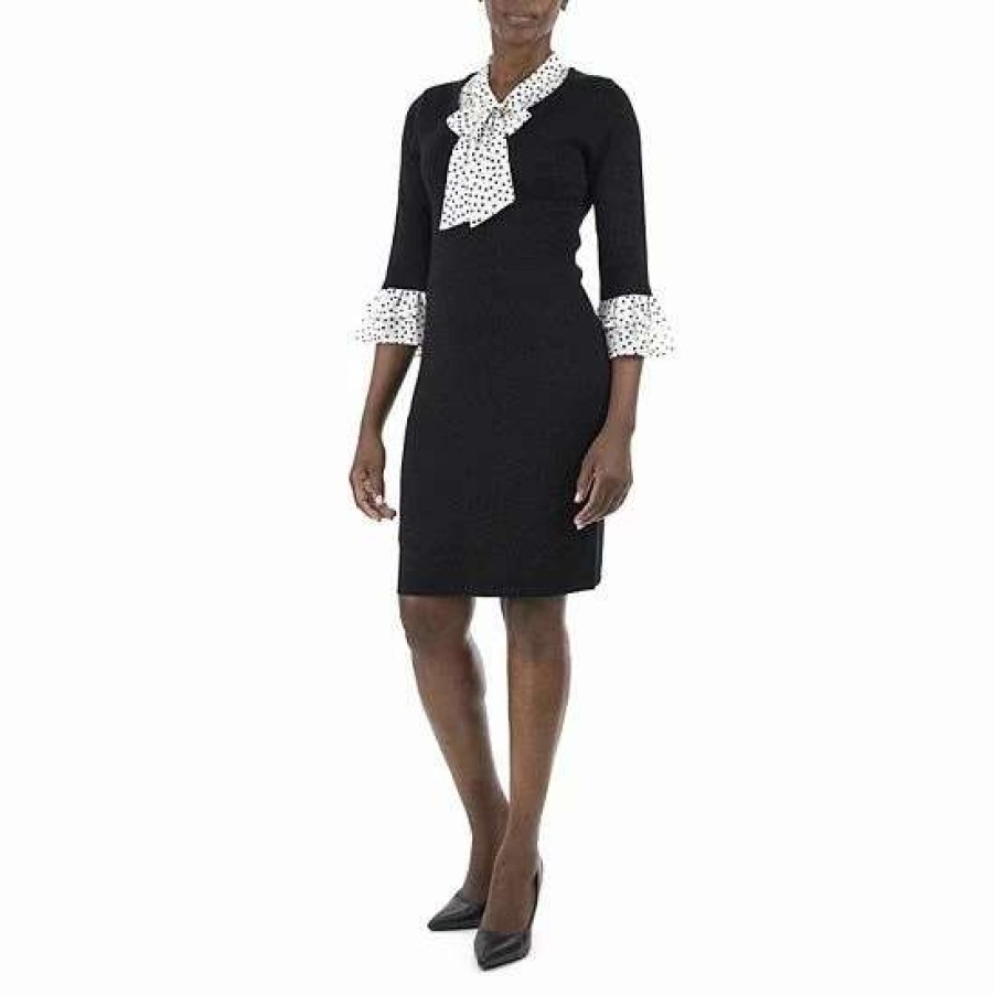 Womens * | Women'S Nina Leonard Mock-Layer Sheath Sweater Dress