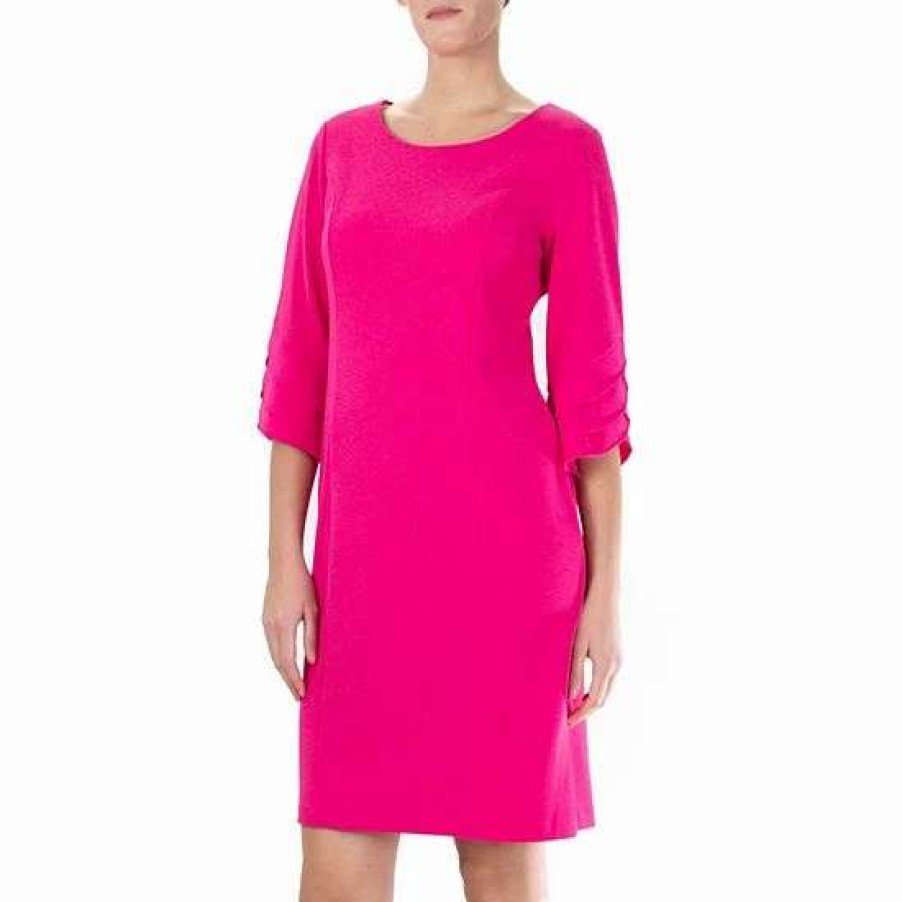 Womens * | Women'S Nina Leonard Tiered Sleeve Sheath Dress