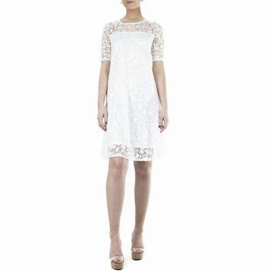 Womens * | Women'S Nina Leonard Burnout-Lace Swing Dress