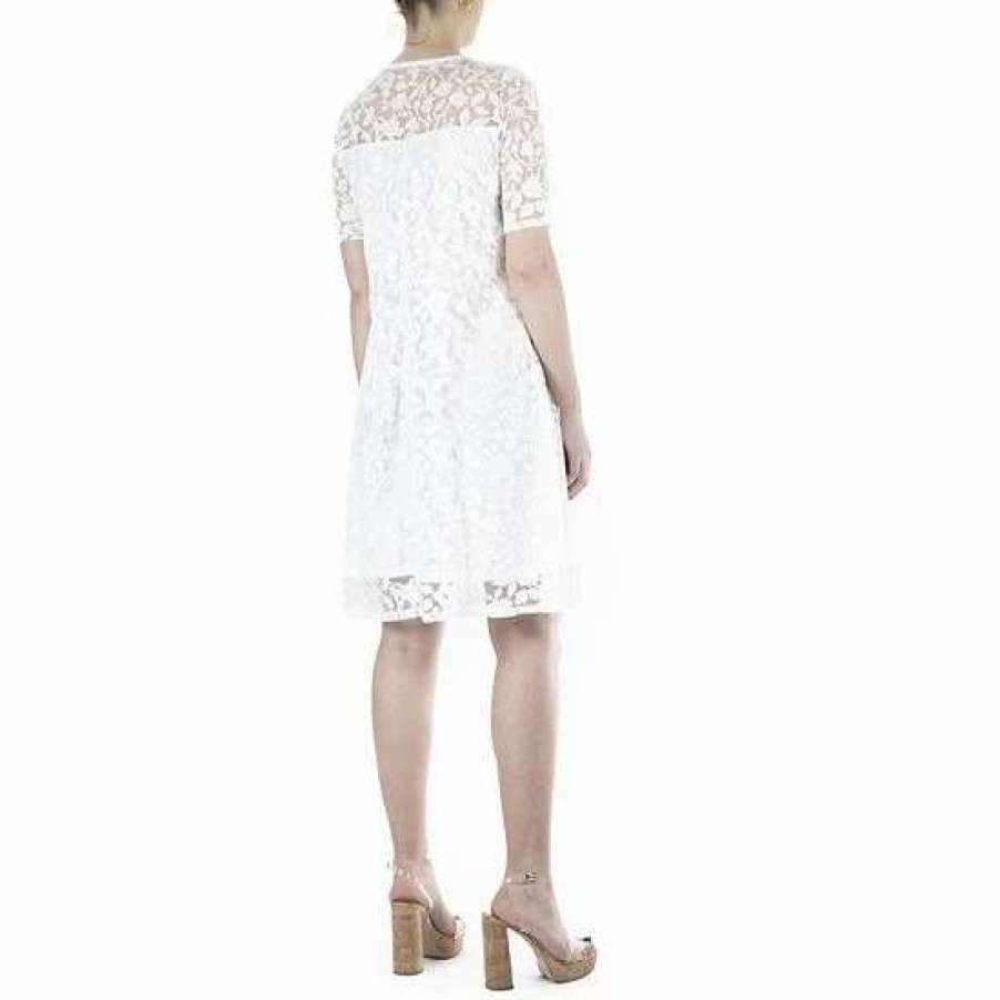 Womens * | Women'S Nina Leonard Burnout-Lace Swing Dress