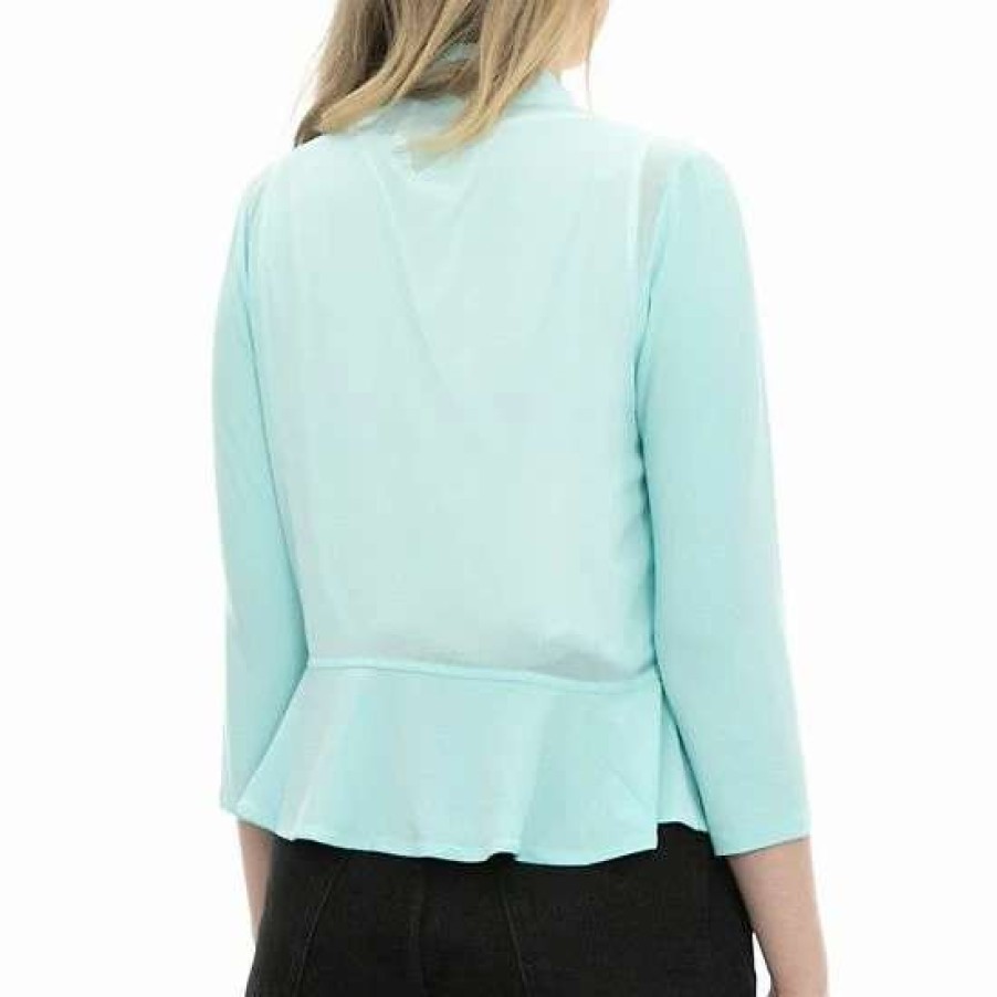 Womens * | Women'S Nina Leonard Chiffon-Back Ruffle Bolero