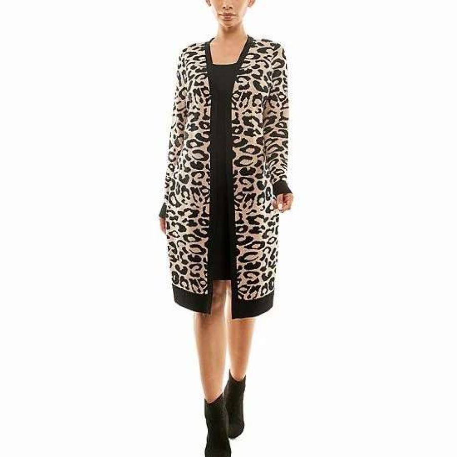 Womens Women S Nina Leonard Cardigan Sweater Dress Set Attractiveskirt