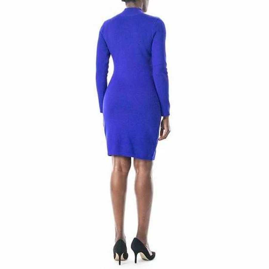 Womens * | Women'S Nina Leonard Studded Sweater Dress