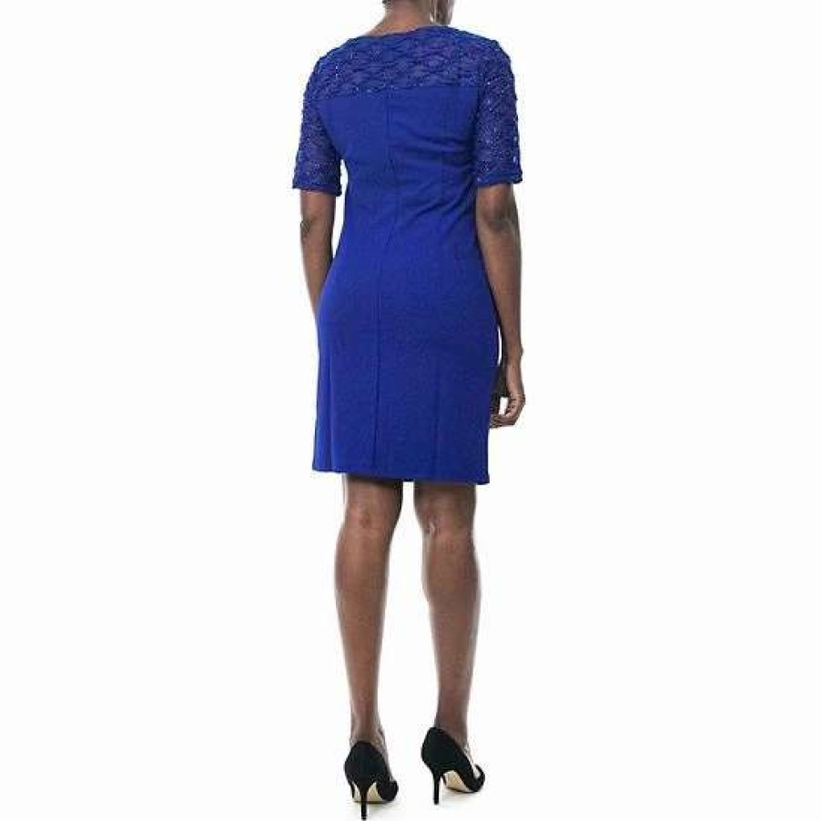 Womens * | Women'S Nina Leonard Elbow Sleeve Sheath Dress