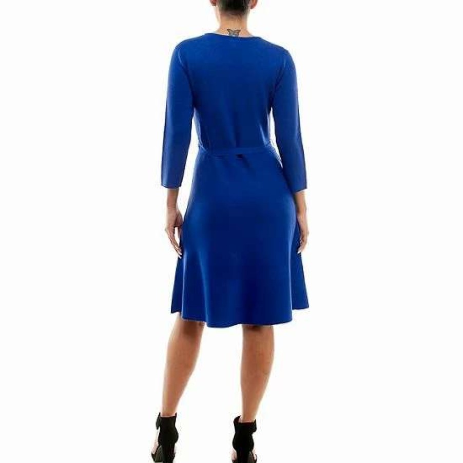 Womens * | Women'S Nina Leonard Fit & Flare Sweater Dress