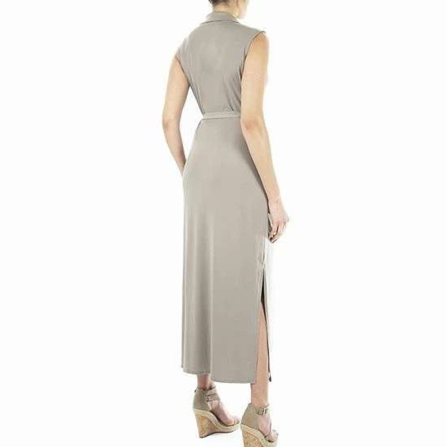 Womens * | Women'S Nina Leonard Maxi Shirtdress