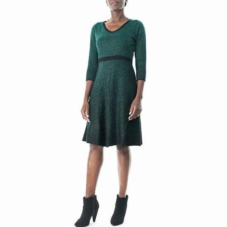 Womens * | Women'S Nina Leonard Ombre Sweater Dress