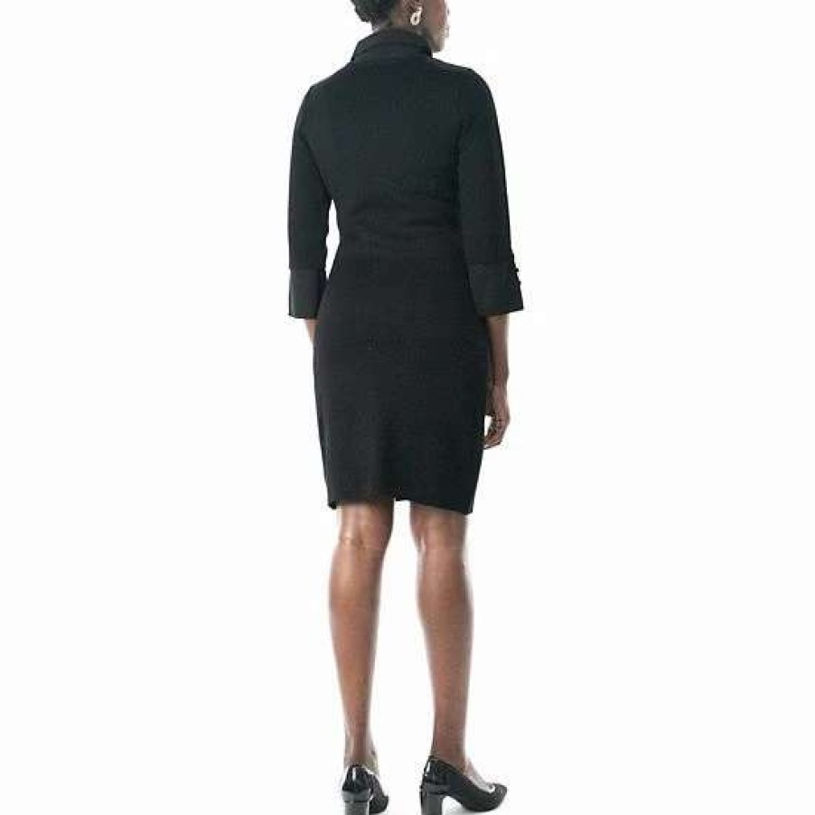 Womens * | Women'S Nina Leonard Georgette Mock-Layer Sweater Dress