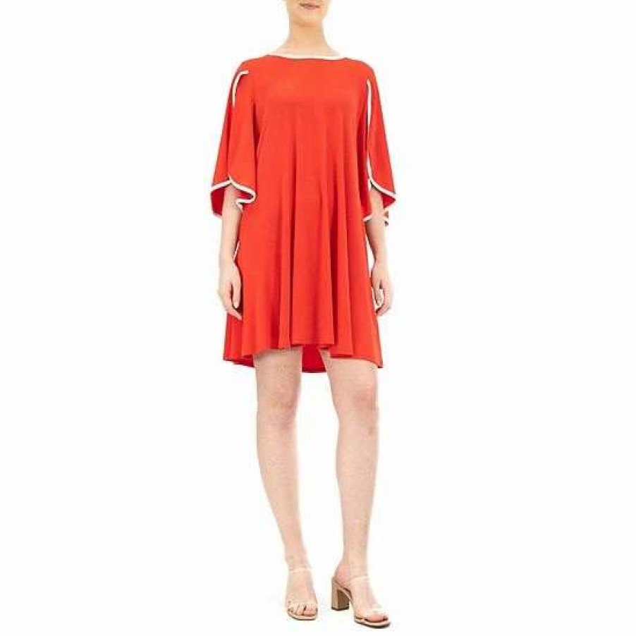 Womens * | Women'S Nina Leonard Tulip-Sleeve Trapeze Dress