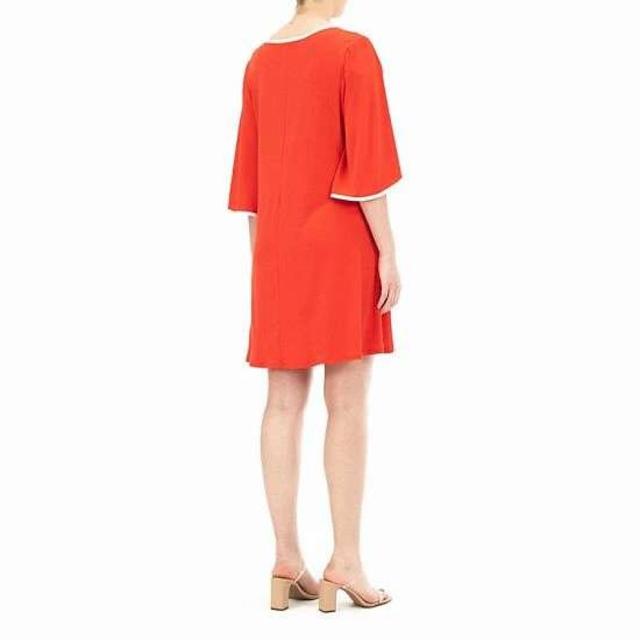 Womens * | Women'S Nina Leonard Tulip-Sleeve Trapeze Dress