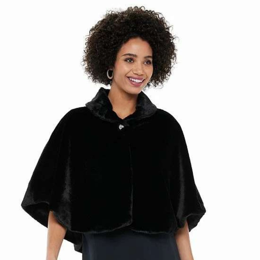 Womens * | Women'S Nina Leonard Faux-Fur Capelet