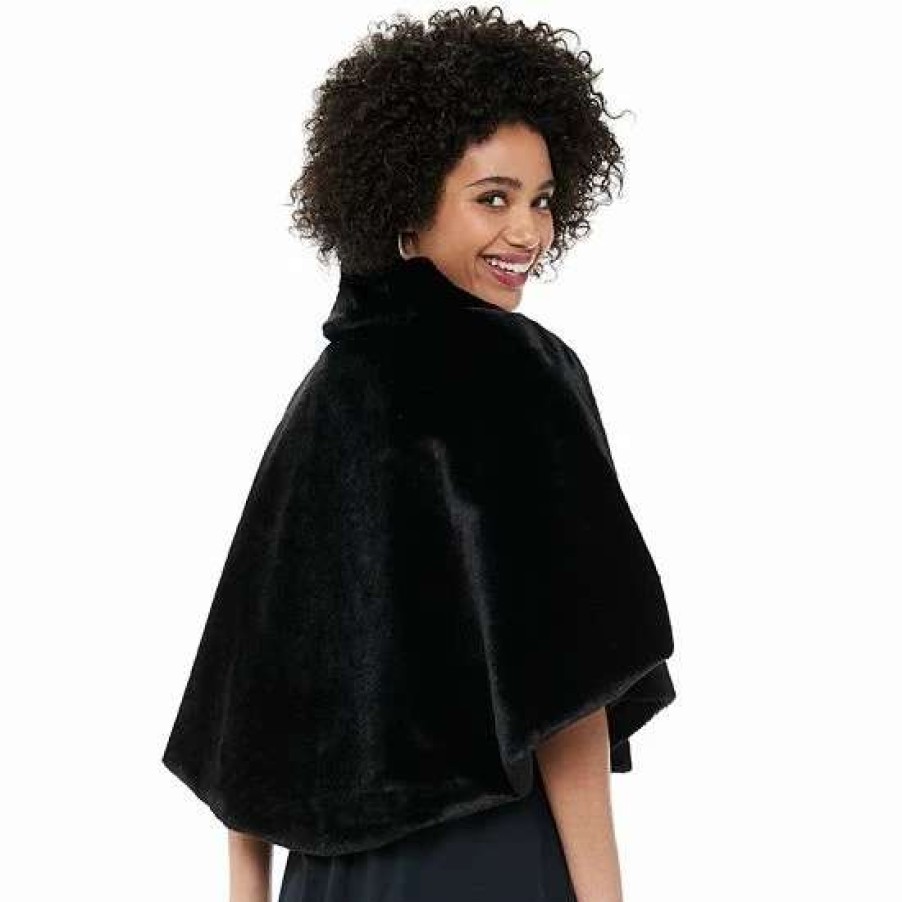 Womens * | Women'S Nina Leonard Faux-Fur Capelet