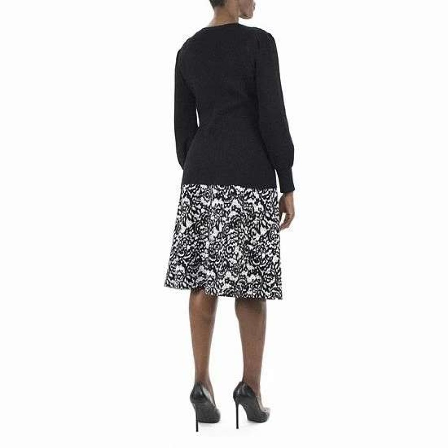 Womens * | Women'S Nina Leonard Balloon-Sleeve Sweater & Skirt Set