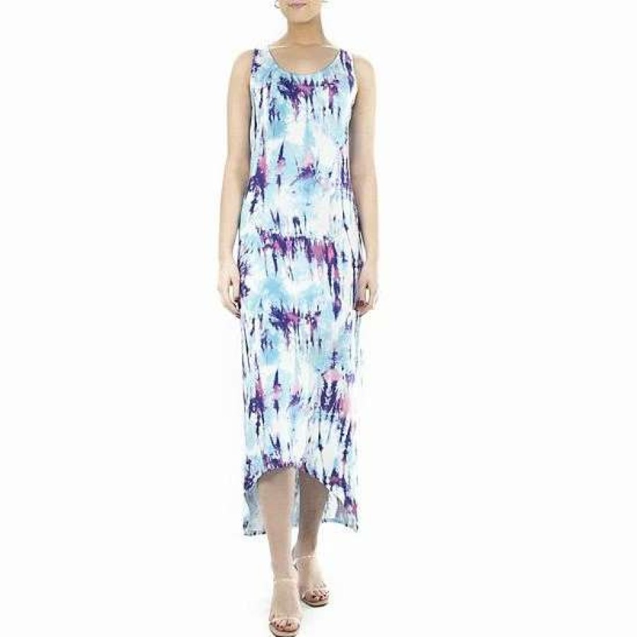 Womens * | Women'S Nina Leonard Tie-Dye Maxi Dress