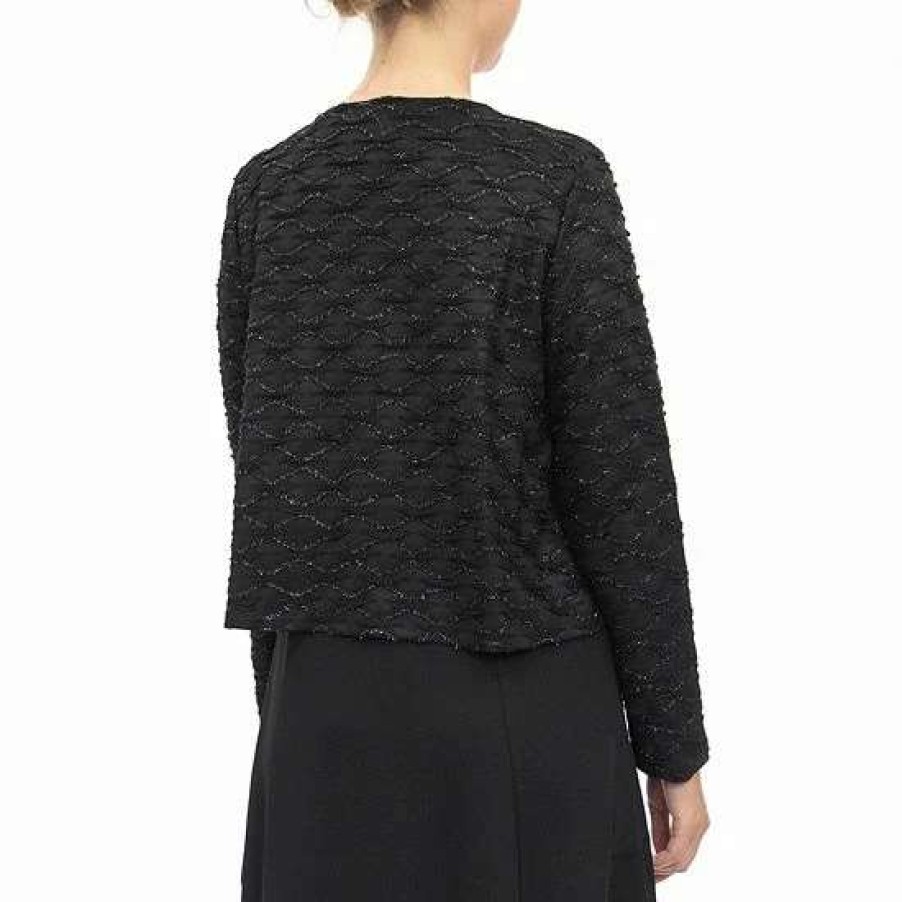 Womens * | Women'S Nina Leonard Long Sleeve Wave Sparkle Bolero