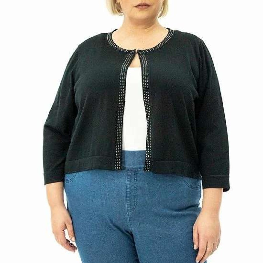 Womens * | Plus Size Nina Leonard Stud Detail Bolero