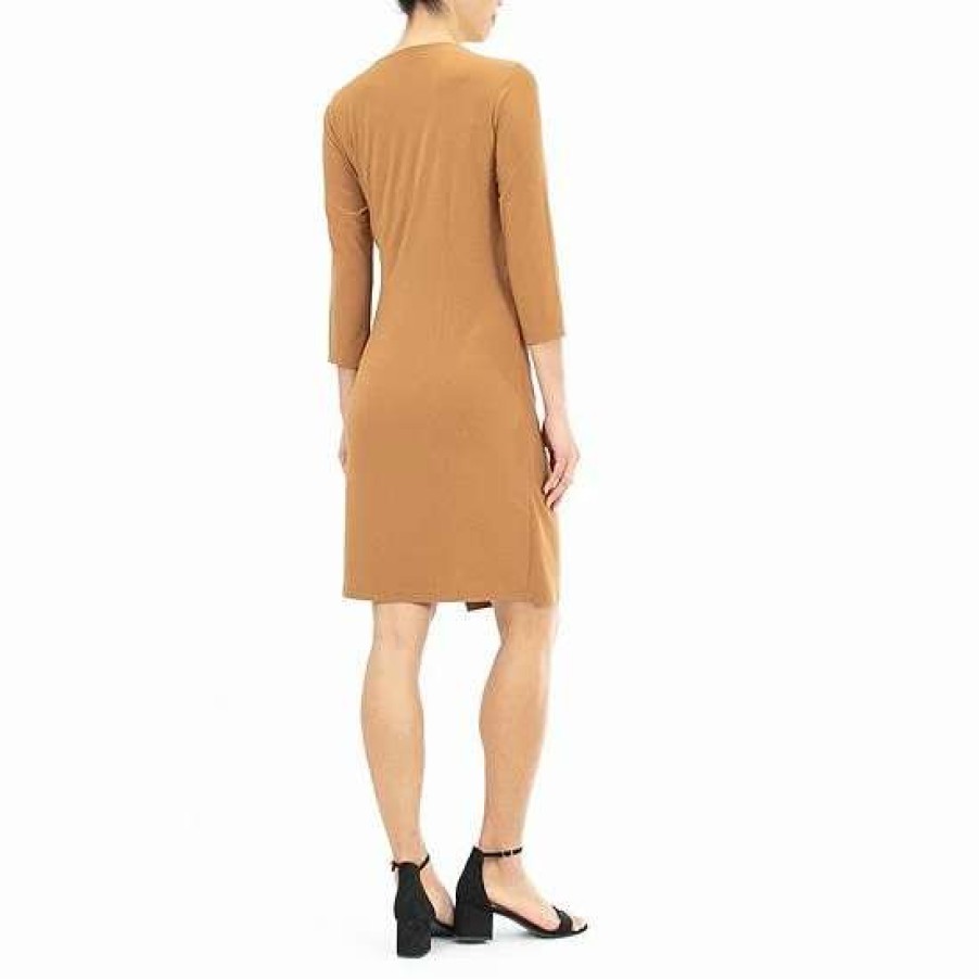 Womens * | Women'S Nina Leonard Faux-Wrap Dress