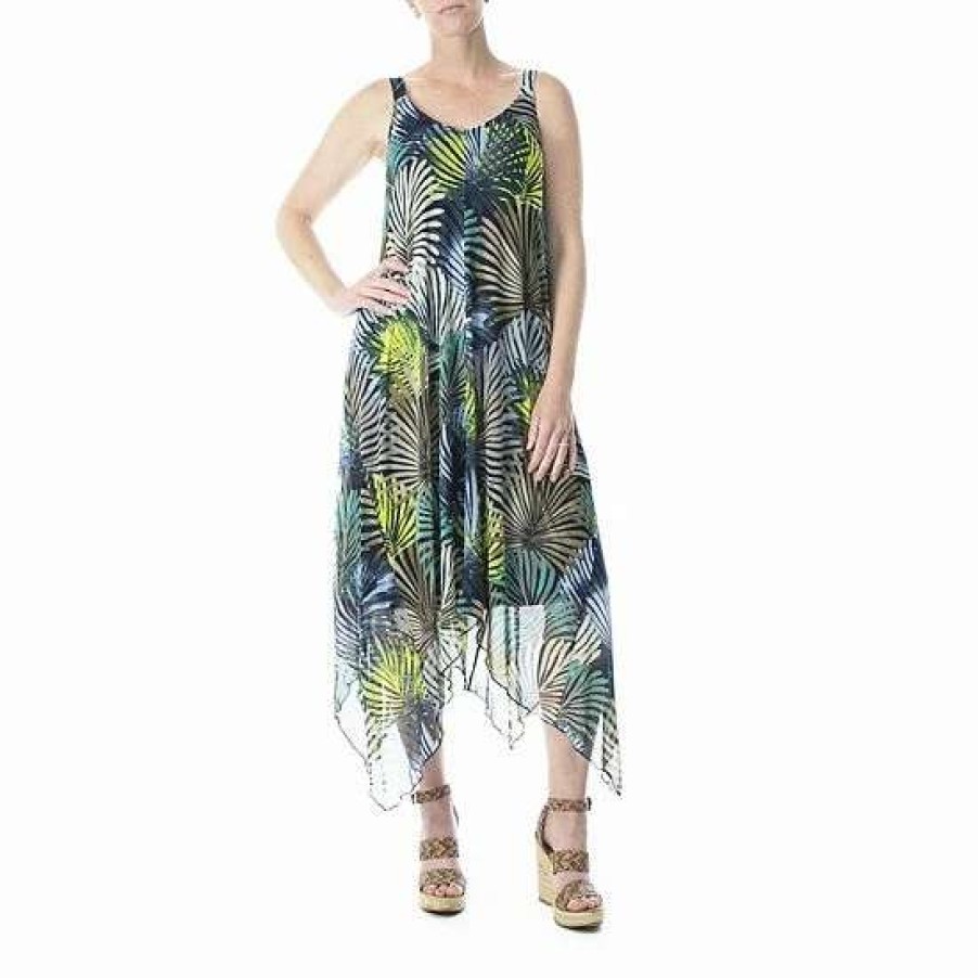 Womens * | Women'S Nina Leonard Print Mesh Midi Dress