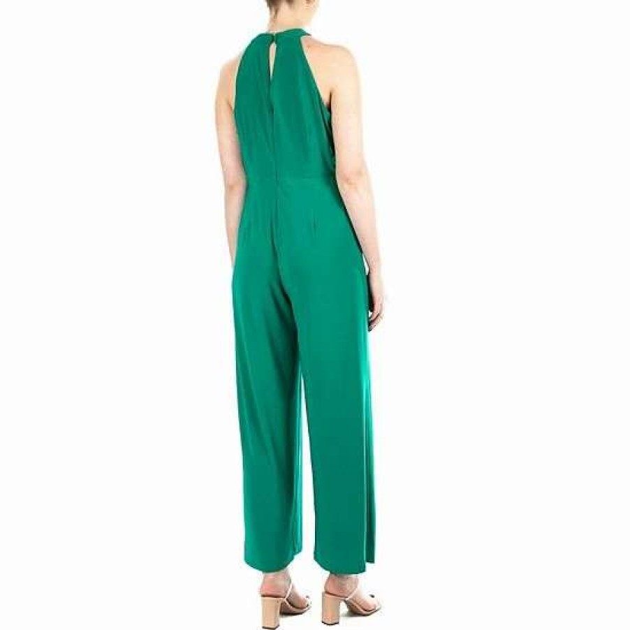 Womens * | Women'S Nina Leonard Wide-Leg Halter Jumpsuit