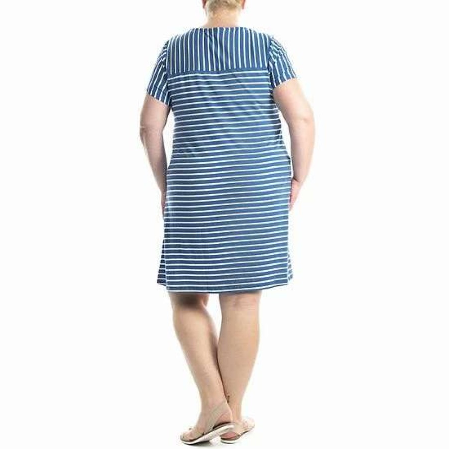 Womens * | Plus Size Nina Leonard Striped T-Shirt Dress