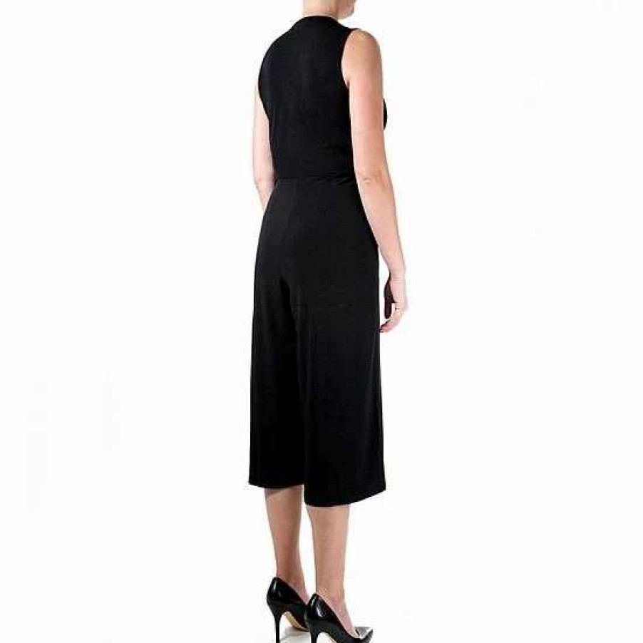 Womens * | Women'S Nina Leonard Wide-Leg Capri Jumpsuit