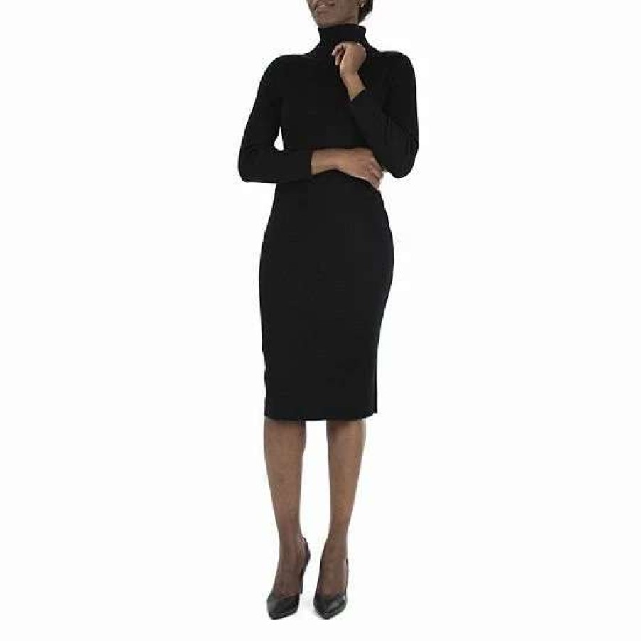 Womens * | Women'S Nina Leonard Midi Sheath Sweater Dress