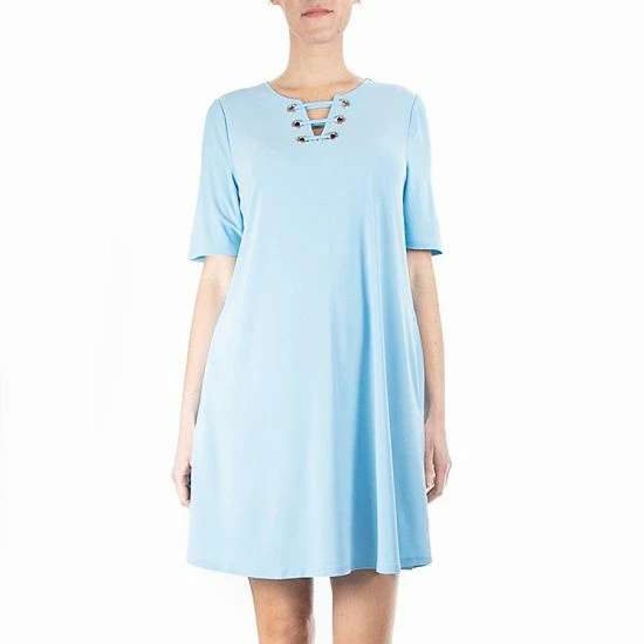 Womens * | Women'S Nina Leonard Classic Trapeze Dress