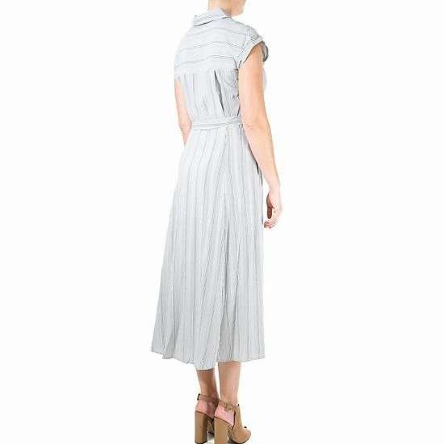 Womens * | Women'S Nina Leonard Midi Tie-Front Shirtdress