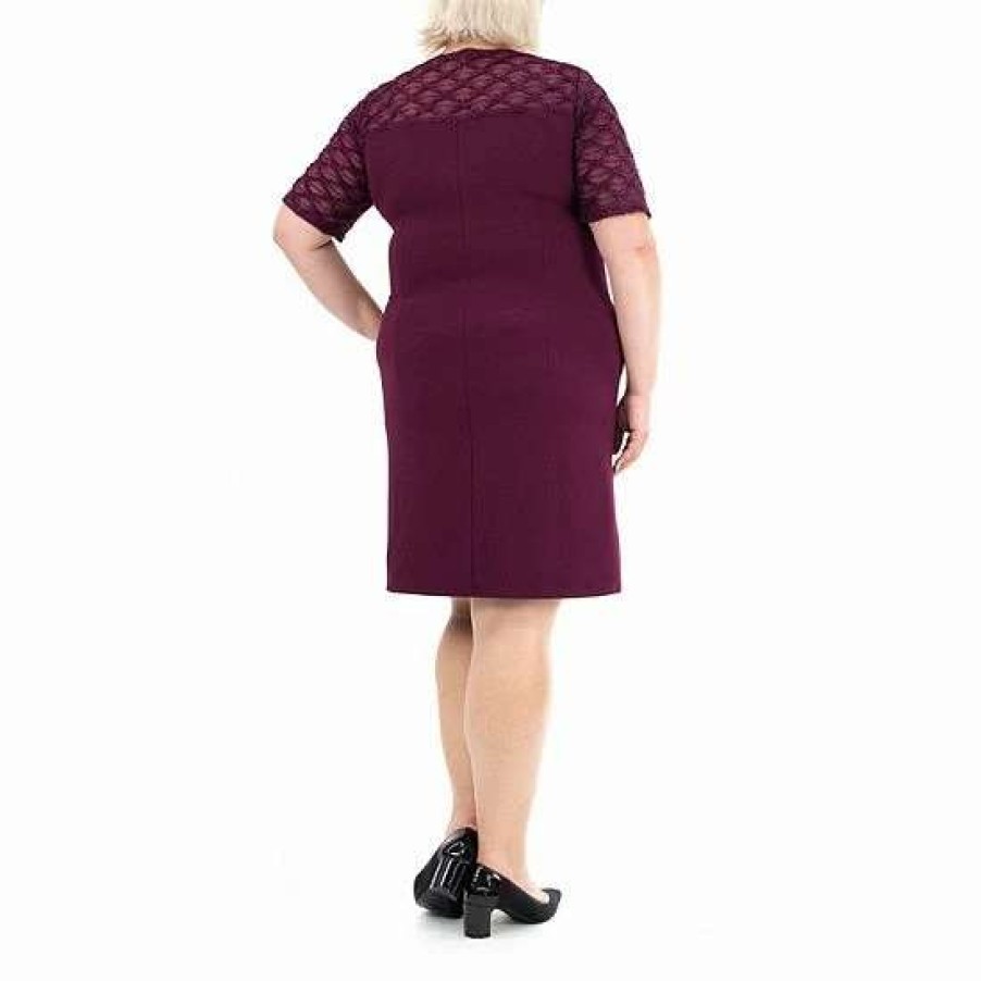 Womens * | Plus Size Nina Leonard Knit Sheath Dress