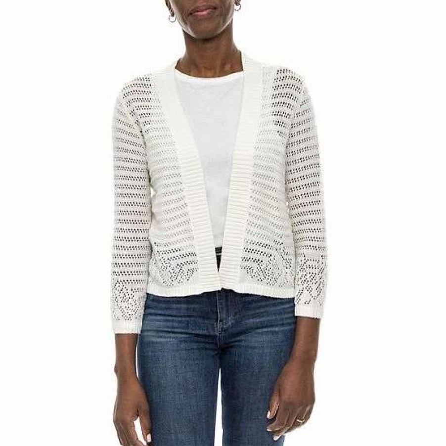 Womens * | Women'S Nina Leonard Crochet Cardigan