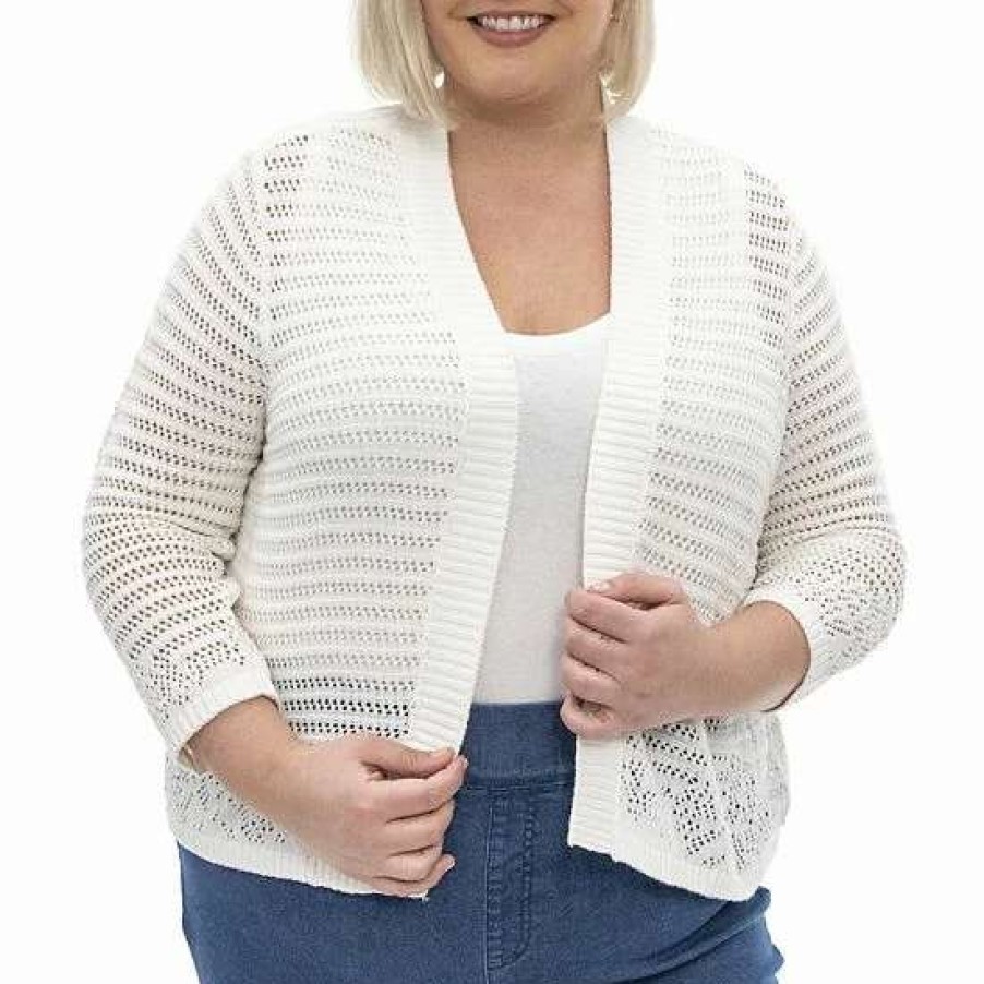 Womens * | Plus Size Nina Leonard Crochet Bolero