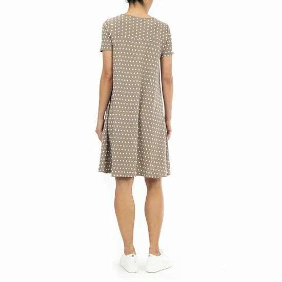 Womens * | Women'S Nina Leonard Dot Swing Dress River White