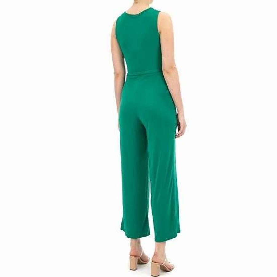 Womens * | Women'S Nina Leonard Surplice Wide-Leg Jumpsuit