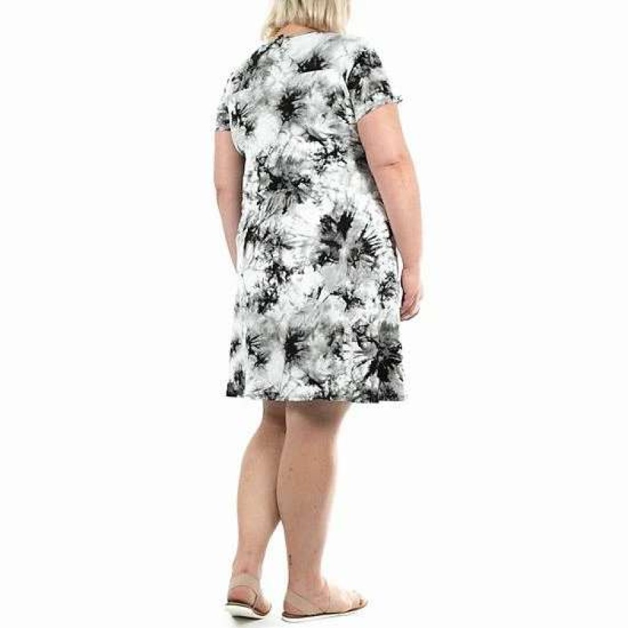 Womens * | Plus Size Nina Leonard Print T-Shirt Dress