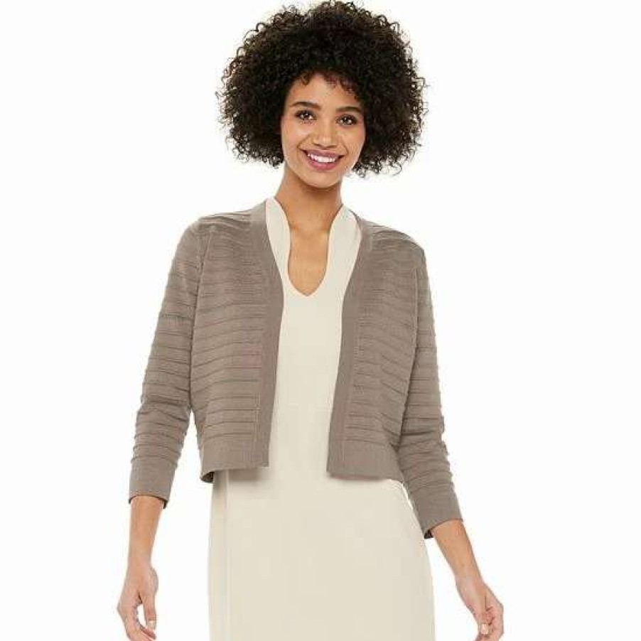 Womens * | Women'S Nina Leonard Open-Weave Knit Bolero