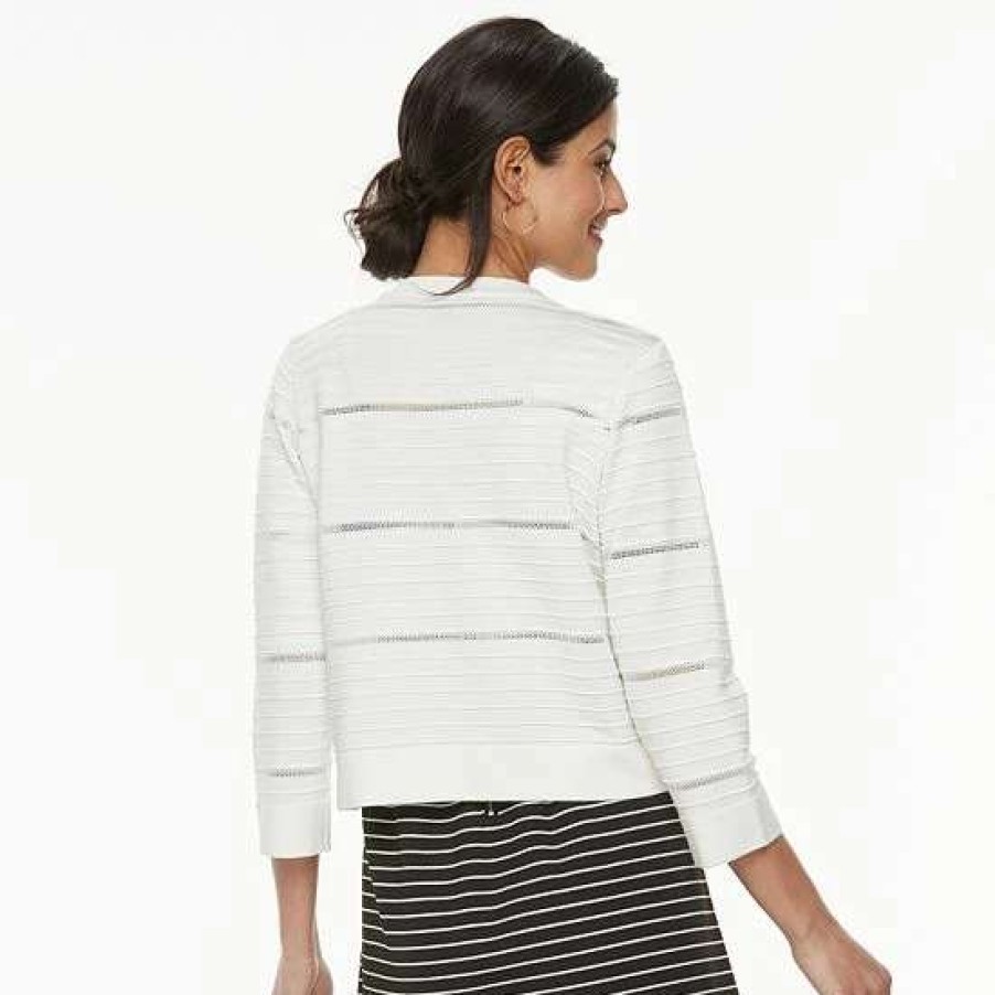 Womens * | Women'S Nina Leonard Open-Weave Knit Bolero