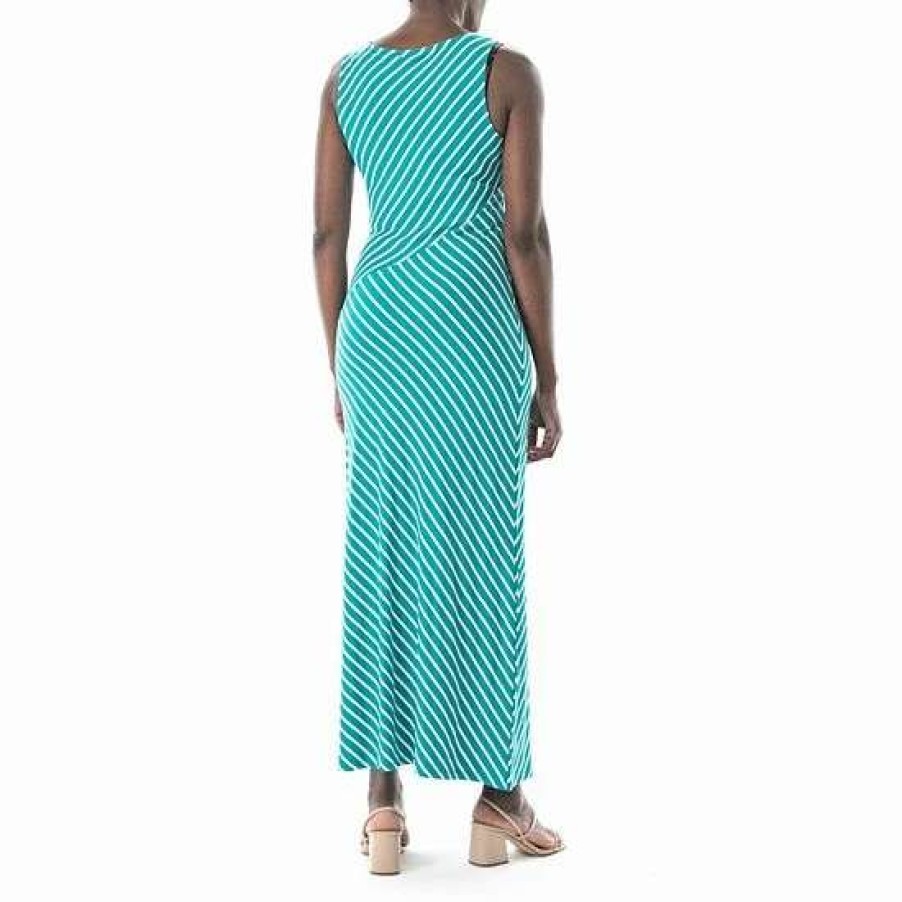 Womens * | Women'S Nina Leonard Striped Maxi Dress