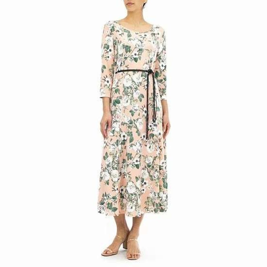 Womens * | Women'S Nina Leonard Sylvania Floral Midi Dress