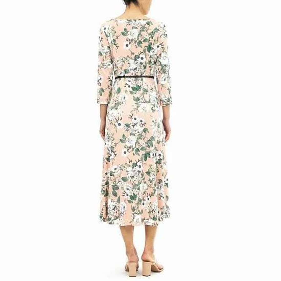 Womens * | Women'S Nina Leonard Sylvania Floral Midi Dress