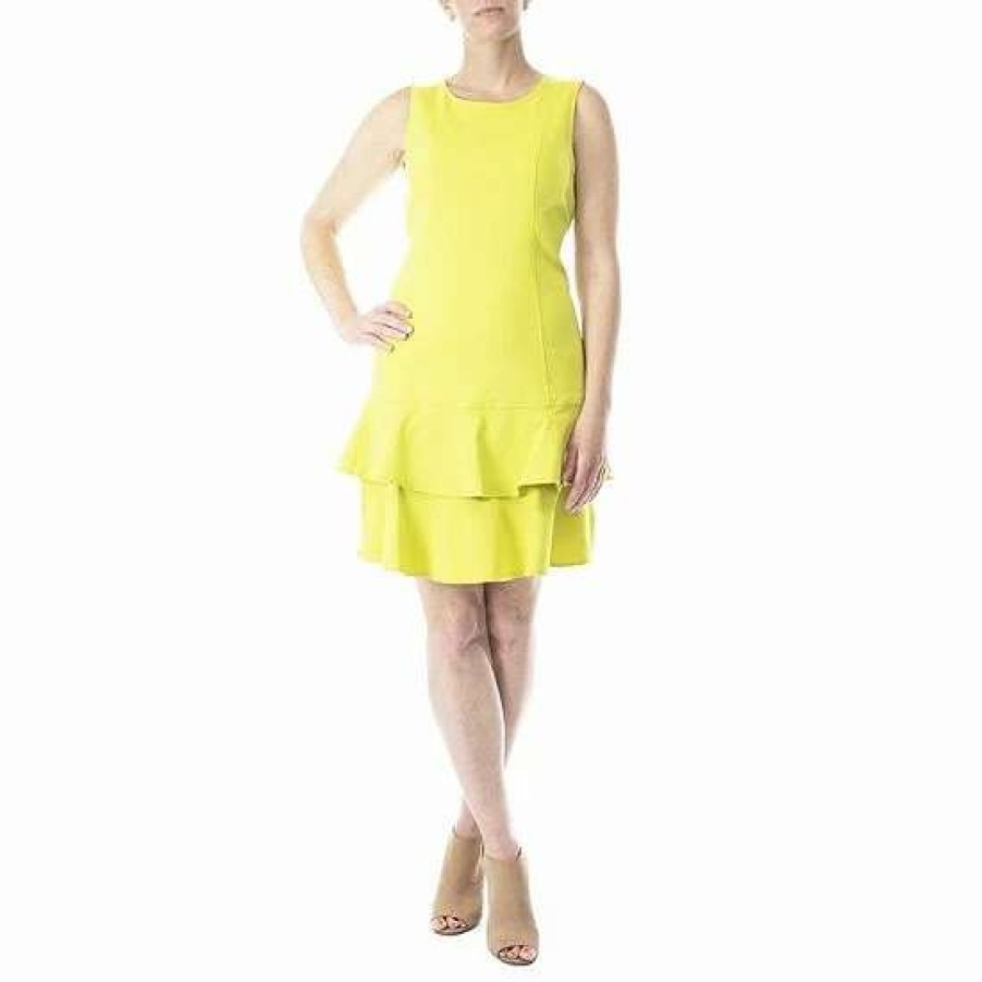 Womens * | Women'S Nina Leonard Tiered Ruffle Dress