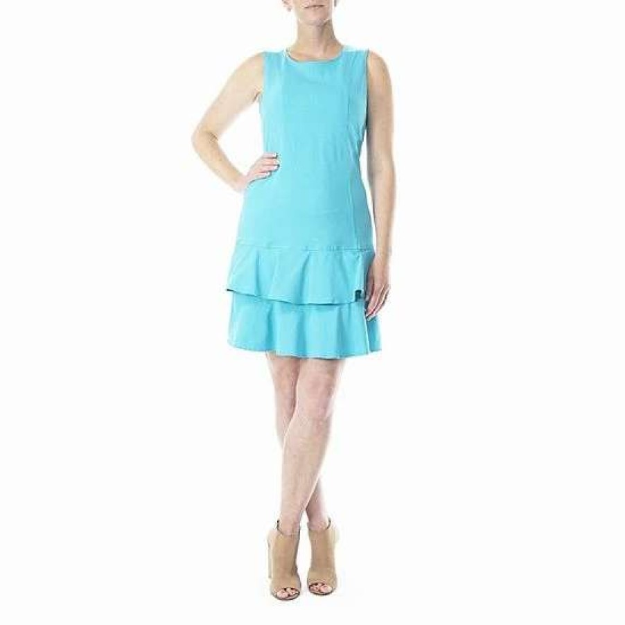 Womens * | Women'S Nina Leonard Tiered Ruffle Dress