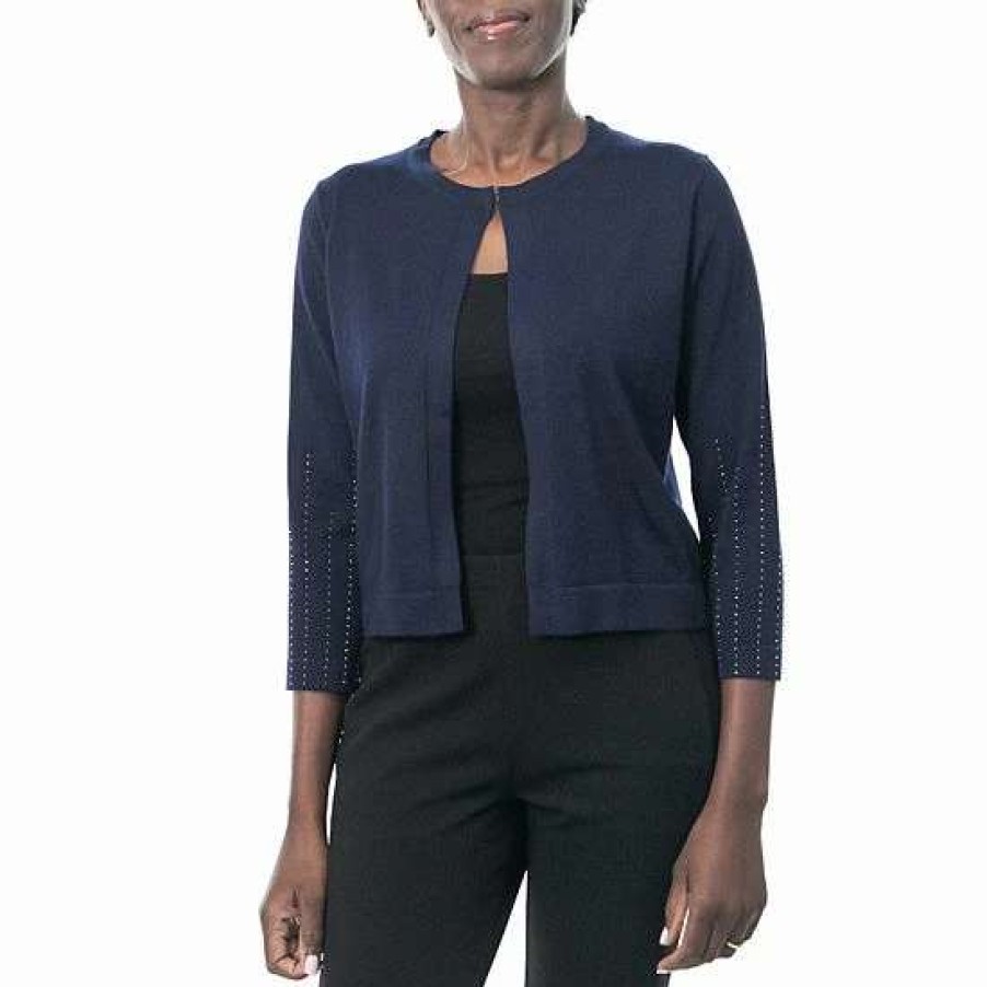 Womens * | Women'S Nina Leonard Three Quarter Sweater Bolero