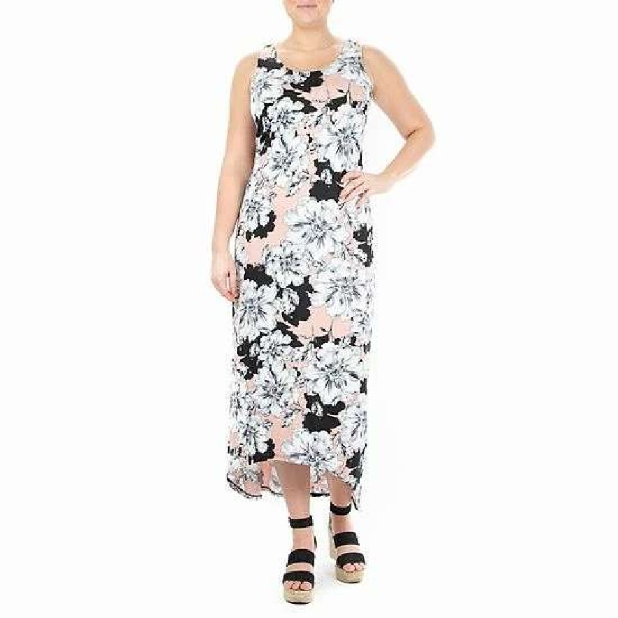 Womens * | Women'S Nina Leonard Printed High-Low Maxi Dress