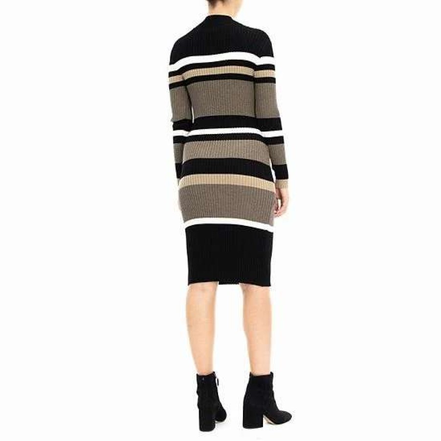 Womens * | Women'S Nina Leonard Striped Sweater Dress