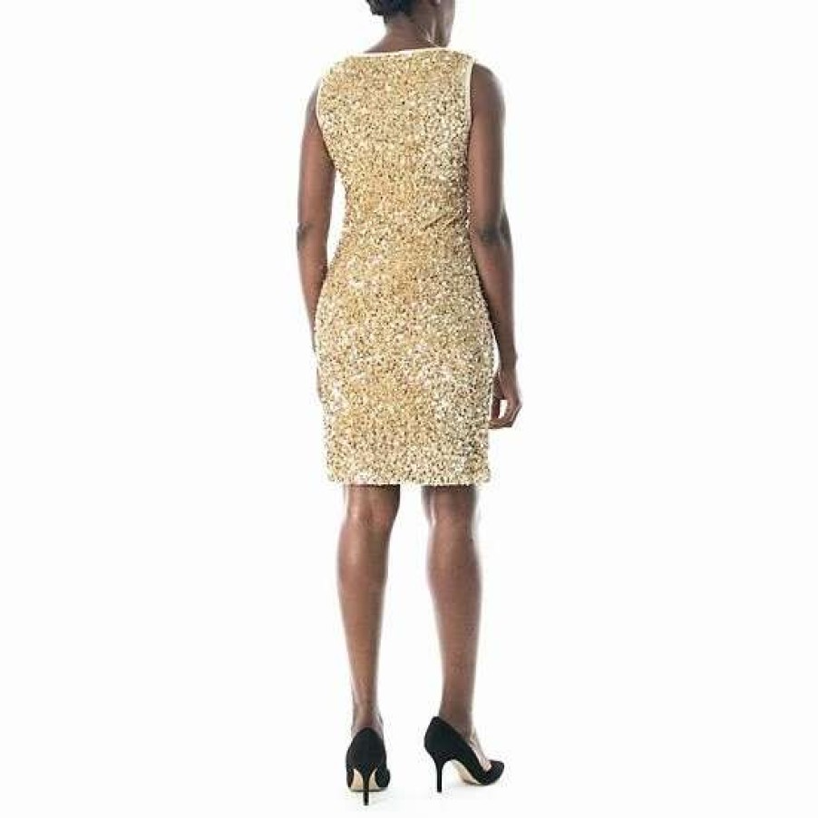 Womens * | Women'S Nina Leonard Sequin Sheath Dress