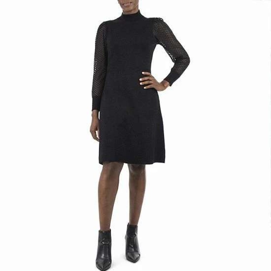 Womens * | Women'S Nina Leonard Fit & Flare Sweater Dress